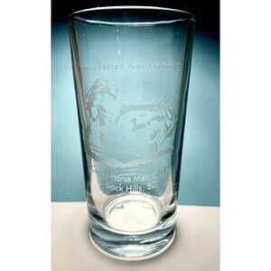 Crazy Horse Memorial SD-Korczak, 6” etched Libbey Glass